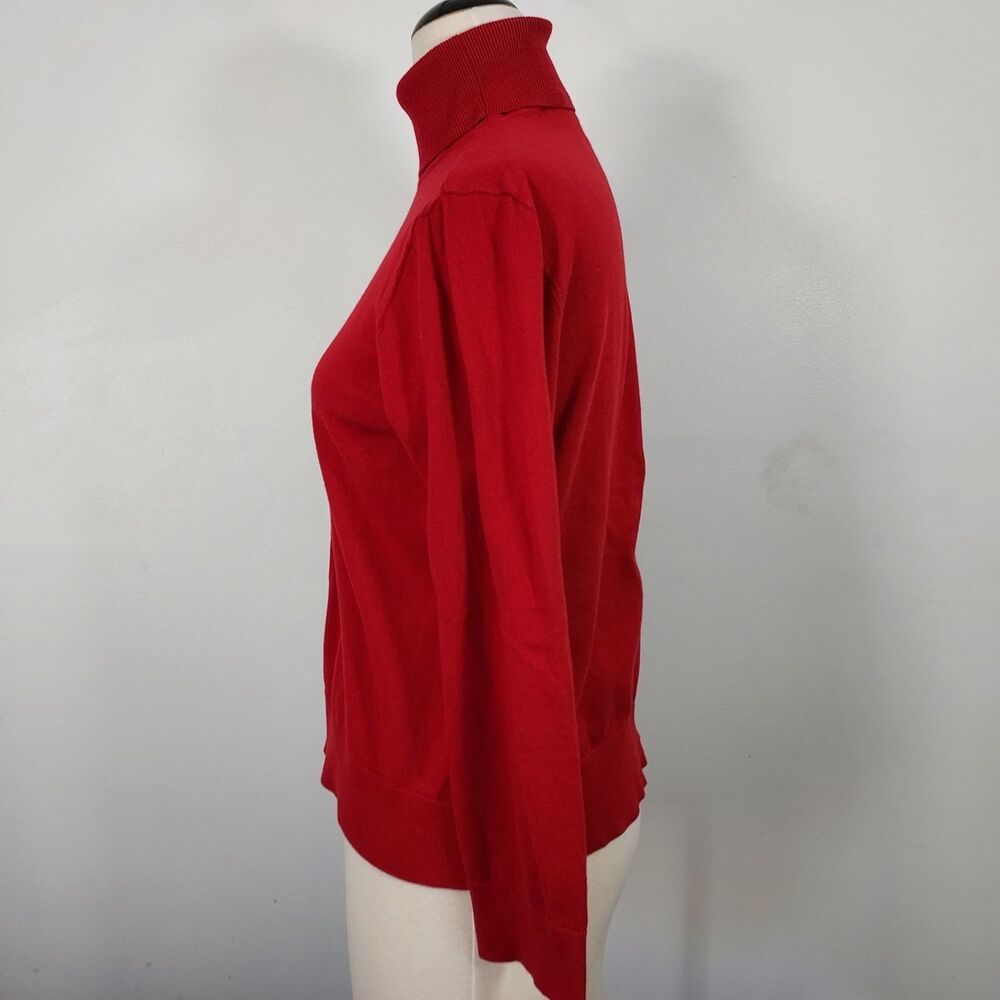 Chaps Red Turtleneck Top Women Size XXL Pullover Stretch 100% Cotton - Picture 4 of 12